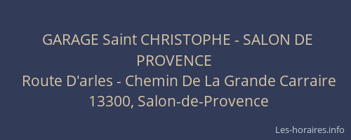GARAGE Saint CHRISTOPHE - SALON DE PROVENCE