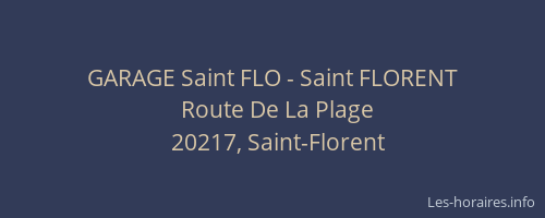 GARAGE Saint FLO - Saint FLORENT