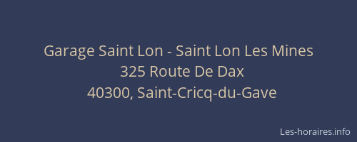 Garage Saint Lon - Saint Lon Les Mines