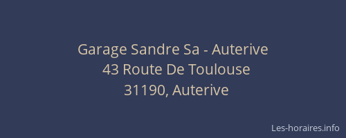 Garage Sandre Sa - Auterive