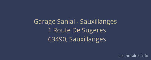 Garage Sanial - Sauxillanges