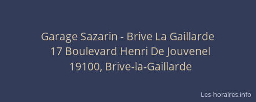 Garage Sazarin - Brive La Gaillarde