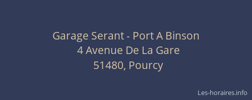 Garage Serant - Port A Binson