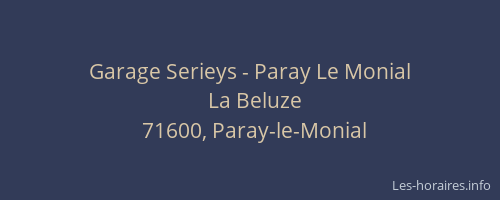 Garage Serieys - Paray Le Monial