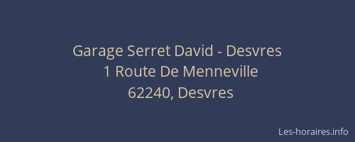 Garage Serret David - Desvres