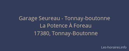 Garage Seureau - Tonnay-boutonne