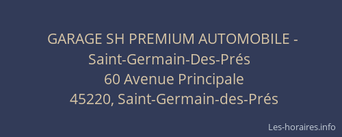 GARAGE SH PREMIUM AUTOMOBILE - Saint-Germain-Des-Pr&eacute;s