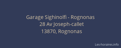 Garage Sighinolfi - Rognonas