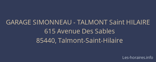 GARAGE SIMONNEAU - TALMONT Saint HILAIRE