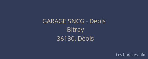 GARAGE SNCG - Deols