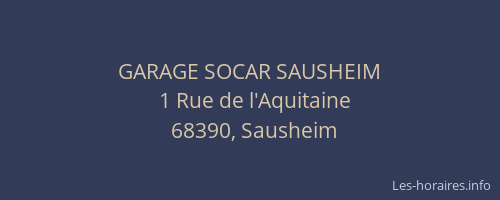 GARAGE SOCAR SAUSHEIM
