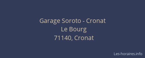 Garage Soroto - Cronat