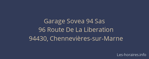 Garage Sovea 94 Sas