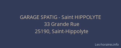 GARAGE SPATIG - Saint HIPPOLYTE