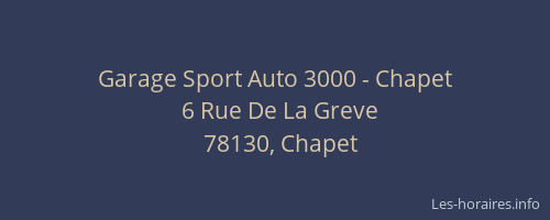 Garage Sport Auto 3000 - Chapet