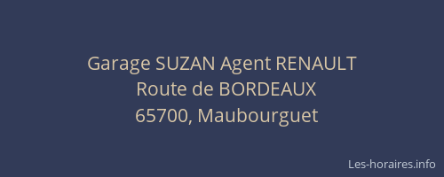 Garage SUZAN Agent RENAULT