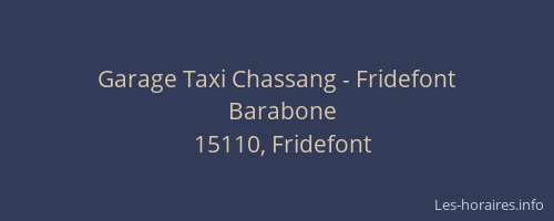 Garage Taxi Chassang - Fridefont