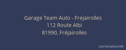Garage Team Auto - Frejairolles
