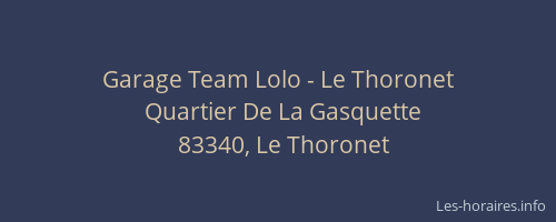 Garage Team Lolo - Le Thoronet