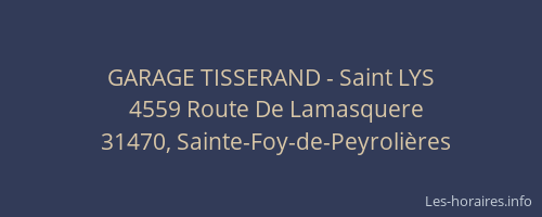 GARAGE TISSERAND - Saint LYS