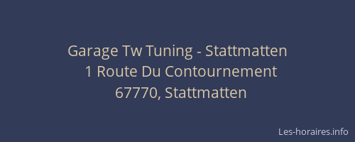 Garage Tw Tuning - Stattmatten