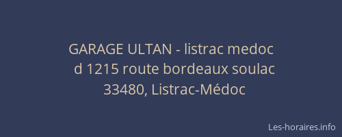 GARAGE ULTAN - listrac medoc