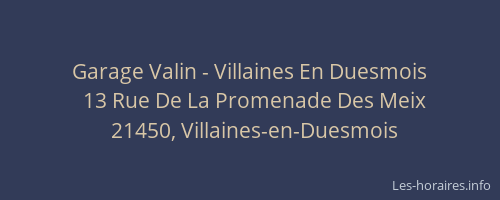 Garage Valin - Villaines En Duesmois