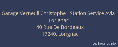 Garage Verneuil Christophe - Station Service Avia - Lorignac