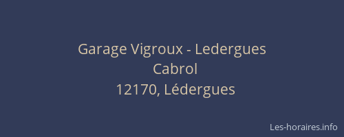 Garage Vigroux - Ledergues