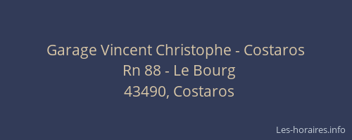 Garage Vincent Christophe - Costaros