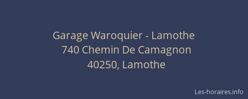 Garage Waroquier - Lamothe