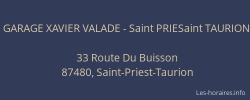 GARAGE XAVIER VALADE - Saint PRIESaint TAURION