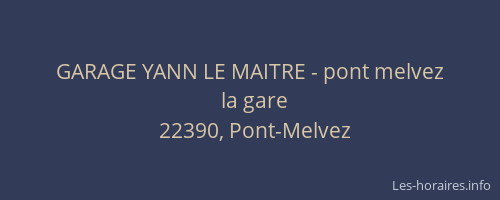 GARAGE YANN LE MAITRE - pont melvez