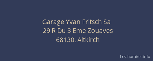 Garage Yvan Fritsch Sa