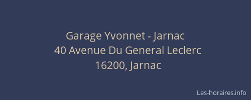 Garage Yvonnet - Jarnac