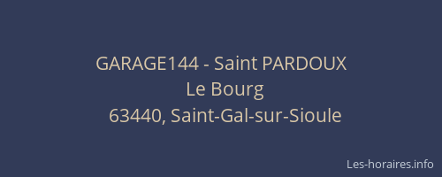 GARAGE144 - Saint PARDOUX