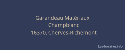 Garandeau Mat&eacute;riaux