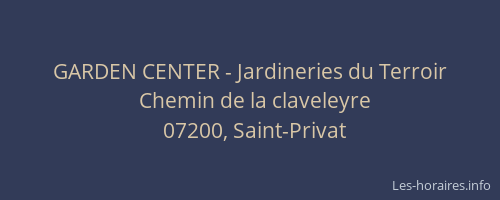 GARDEN CENTER - Jardineries du Terroir