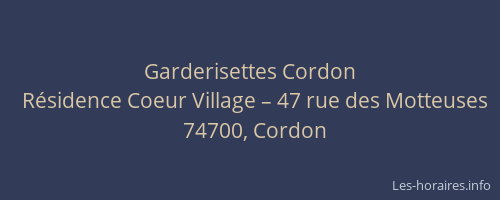 Garderisettes Cordon