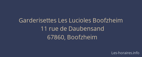 Garderisettes Les Lucioles Boofzheim
