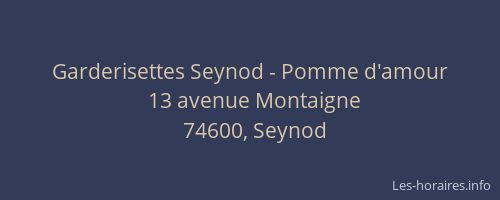 Garderisettes Seynod - Pomme d'amour