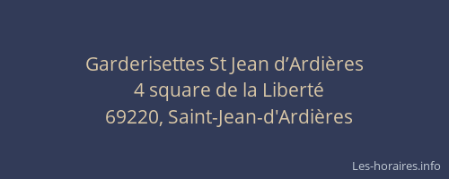 Garderisettes St Jean d’Ardières
