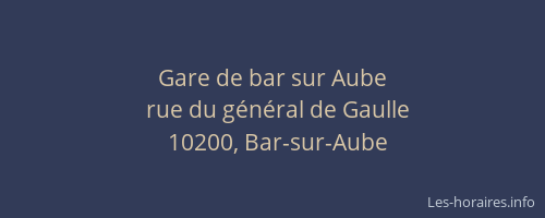 Gare de bar sur Aube