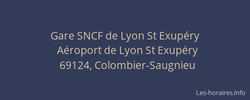Gare SNCF de Lyon St Exupéry