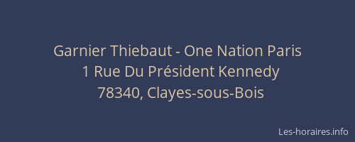 Garnier Thiebaut - One Nation Paris