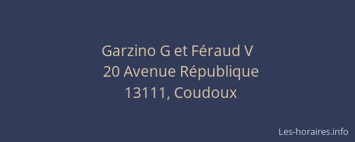 Garzino G et Féraud V