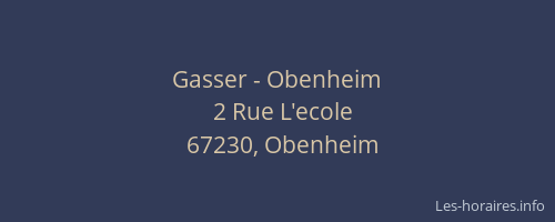 Gasser - Obenheim