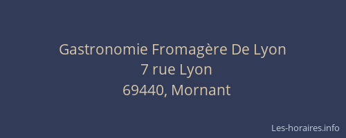 Gastronomie Fromagère De Lyon