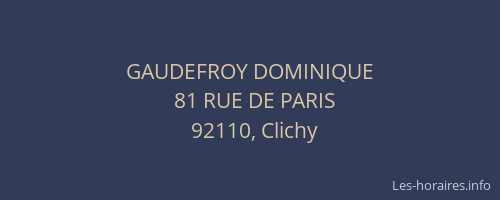 GAUDEFROY DOMINIQUE