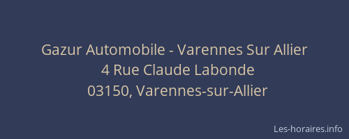 Gazur Automobile - Varennes Sur Allier